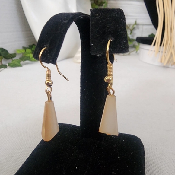 Unique Ivory Cord Multi Media Necklace AB Glass Earrings Set - Picture 6 of 13